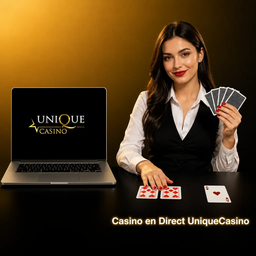 Table de casino en direct UniqueCasino avec croupier