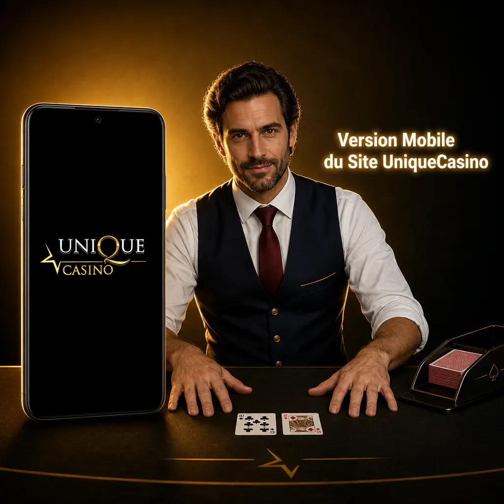 Version mobile du site UniqueCasino sur smartphone